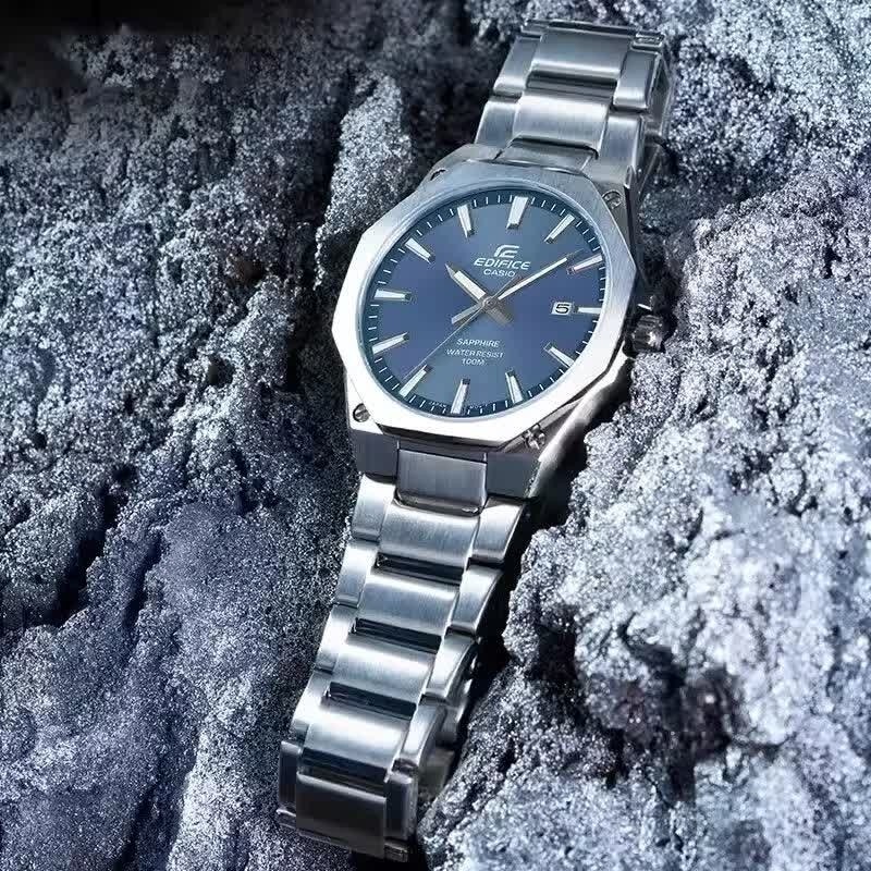 ساعت مچی مردانه کاسیو ادیفایس CASIO EDIFICE استیل آبی + جعبه
