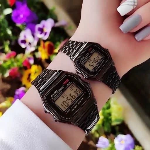 ست ساعت مردانه و زنانه مدل WR لیتیوم دیجیتال درجه یک فول بلک