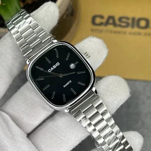 ست ساعت مچی زنانه و مردانه کاسیو اولدمانی CASIO صفحه مشکی ژاپنی