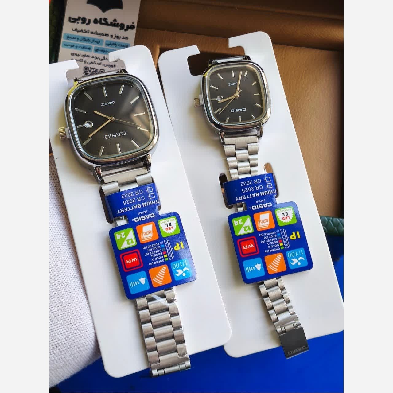 ست ساعت مچی زنانه و مردانه کاسیو اولدمانی CASIO صفحه مشکی ژاپنی