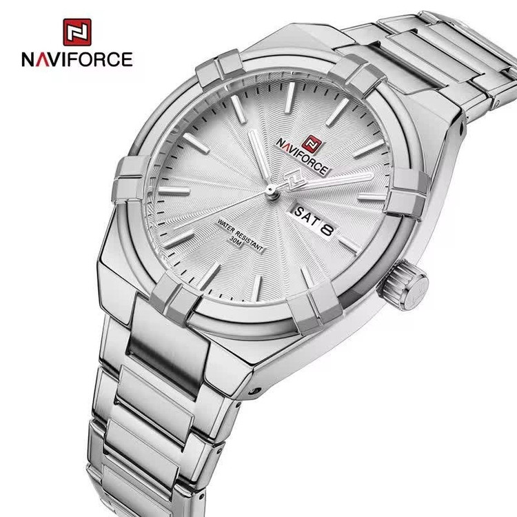 ساعت مچی مردانه نیوی فورس NAVIFORCE مدل Nf9218 ژاپنی صفحه سفید