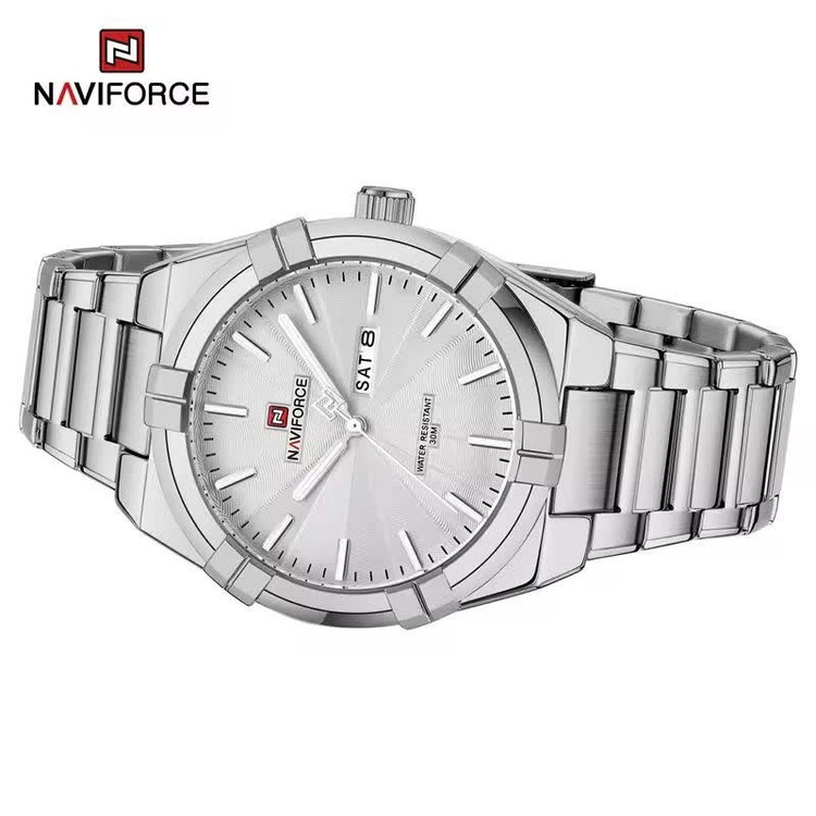 ساعت مچی مردانه نیوی فورس NAVIFORCE مدل Nf9218 ژاپنی صفحه سفید