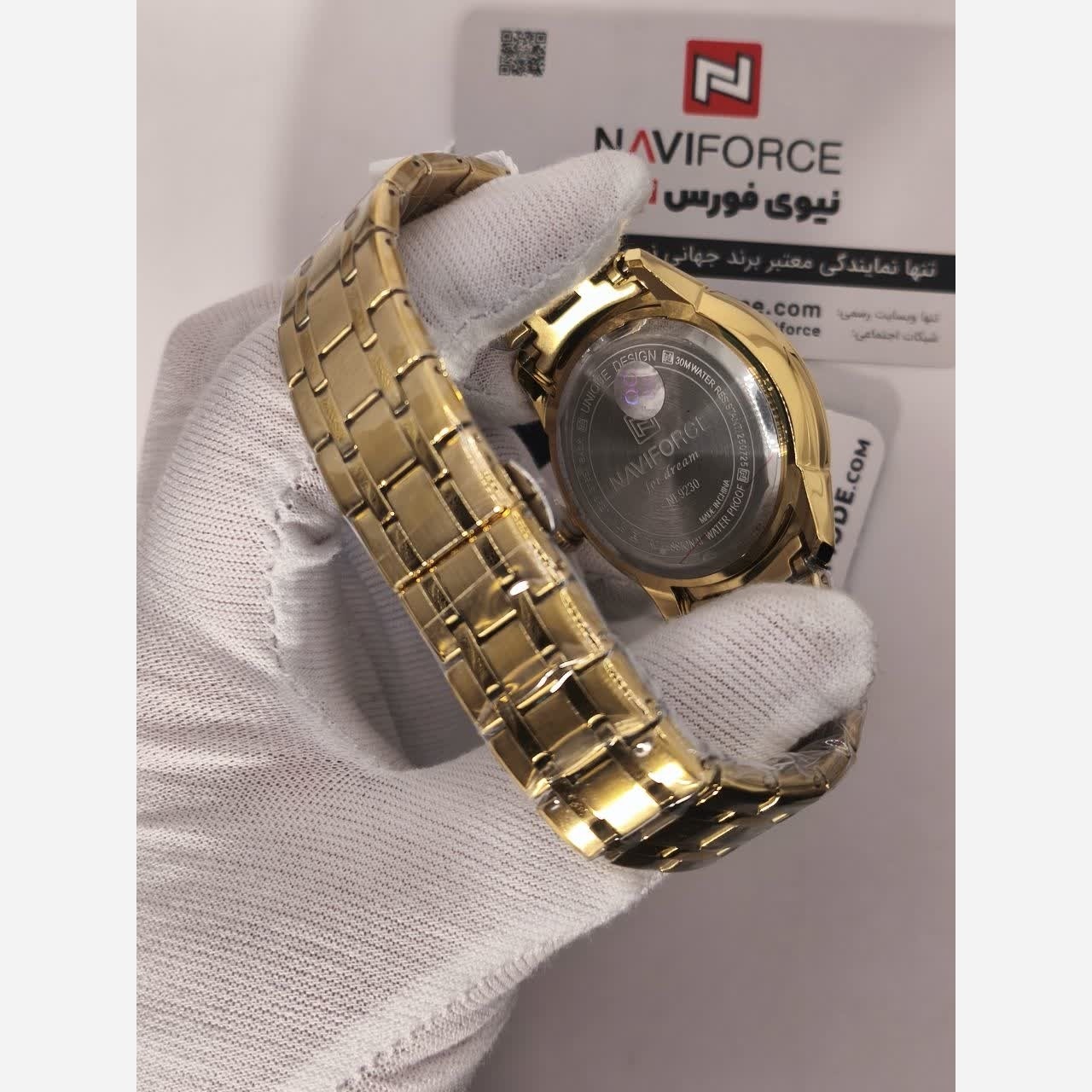 ساعت مچی مردانه نیوی فورس NAVIFORCE مدل Nf9230 ژاپنی طلایی