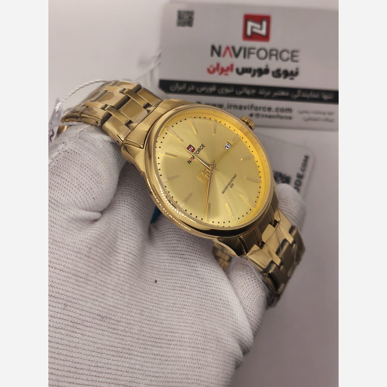 ساعت مچی مردانه نیوی فورس NAVIFORCE مدل Nf9272 ژاپنی طلایی