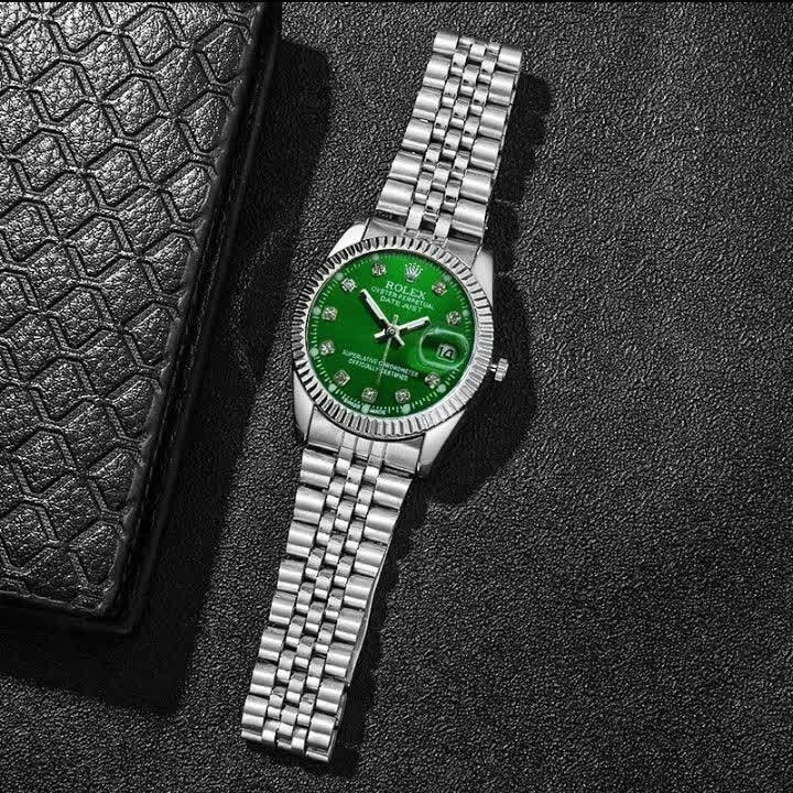 ست ساعت رولکس دیت جاست زنانه و مردانه ROLEX Date just نقره ای سبز