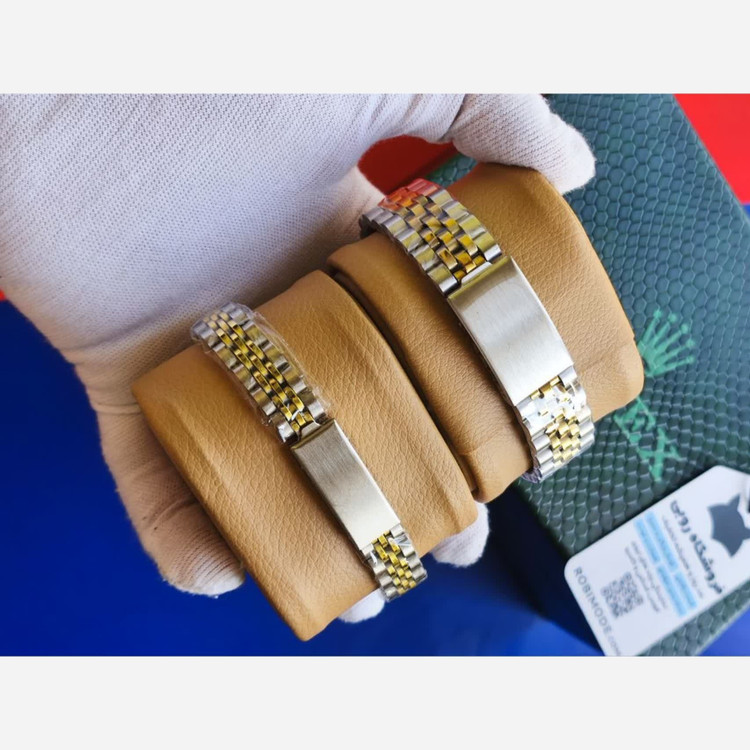 ست ساعت رولکس دیت جاست زنانه و مردانه ROLEX Date just رگه طلایی مشکی