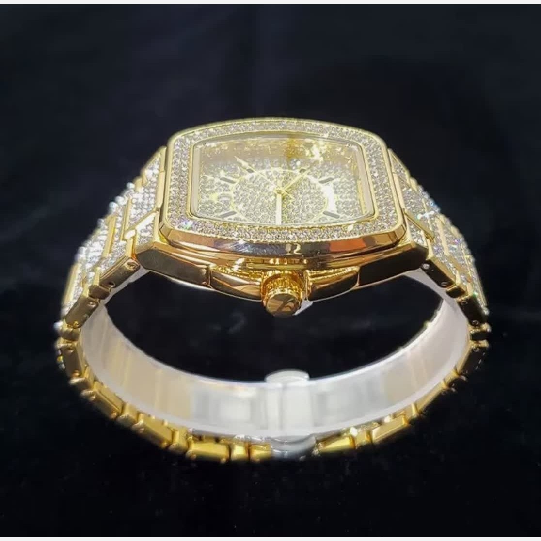 ساعت مچی زنانه فول نگین ریچارد میل (Richard Mille)طلایی