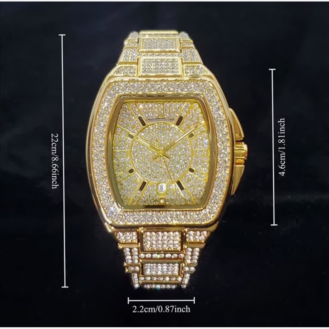 ساعت مچی زنانه فول نگین ریچارد میل (Richard Mille)طلایی