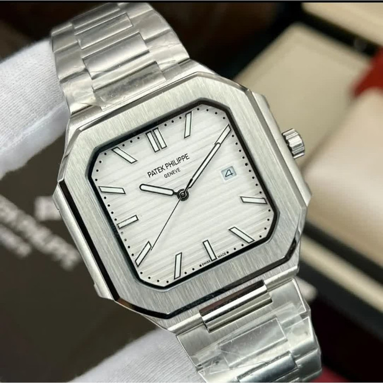 ساعت مچی مردانه پتک فیلیپ Patek Philippe ارجینال قفل مخفی صفحه طوسی