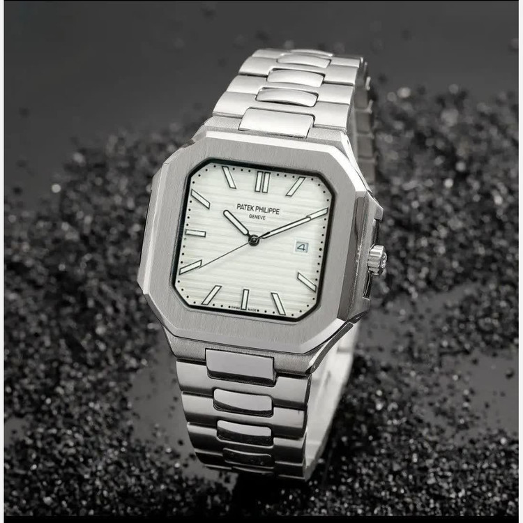 ساعت مچی مردانه پتک فیلیپ Patek Philippe ارجینال قفل مخفی صفحه طوسی