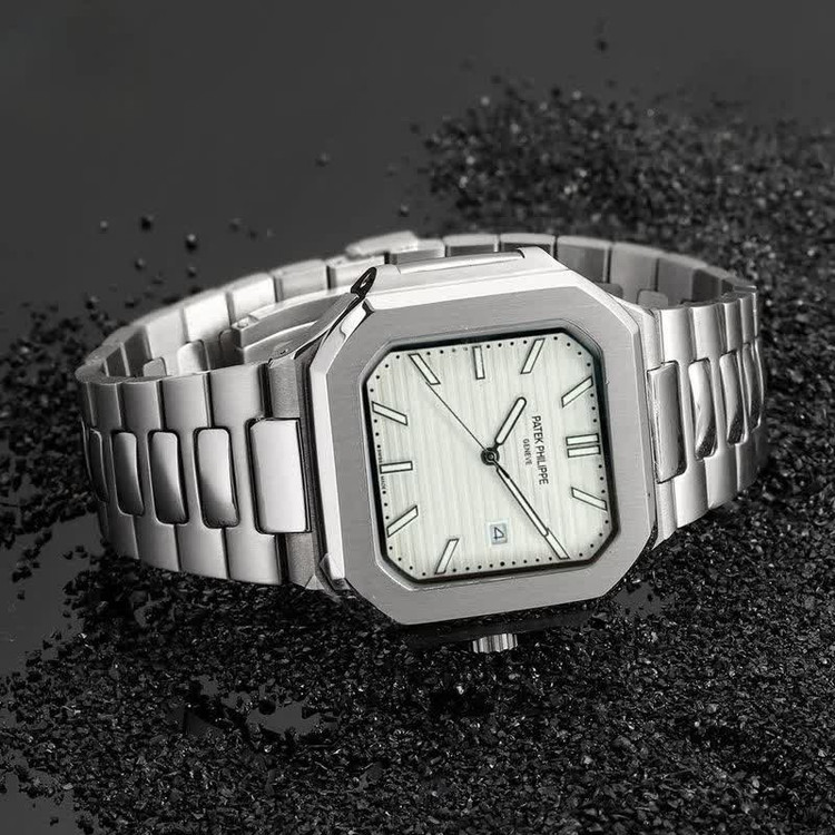 ساعت مچی مردانه پتک فیلیپ Patek Philippe ارجینال قفل مخفی صفحه طوسی