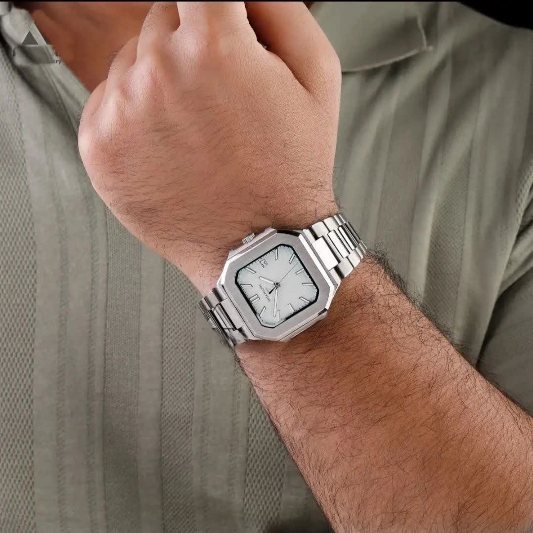 ساعت مچی مردانه پتک فیلیپ Patek Philippe ارجینال قفل مخفی صفحه طوسی