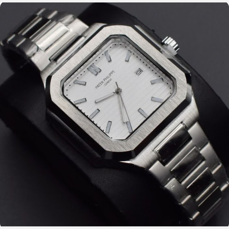 ساعت مچی مردانه پتک فیلیپ Patek Philippe ارجینال قفل مخفی صفحه طوسی