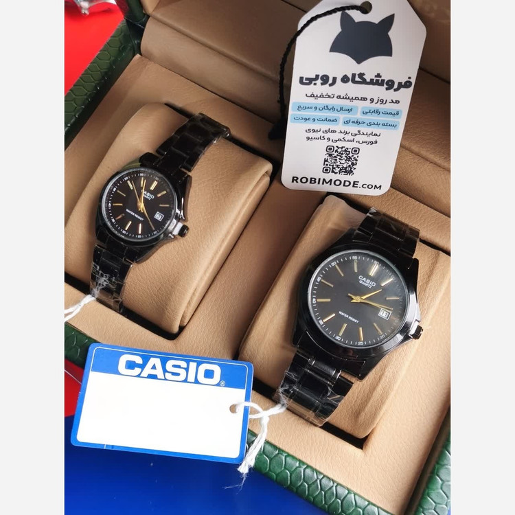 ست ساعت مچی زنانه و مردانه کاسیو CASIO موتور ژاپنی فول بلاک