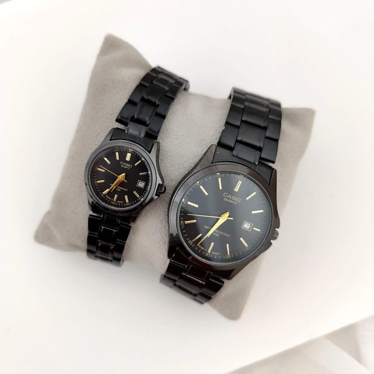 ست ساعت مچی زنانه و مردانه کاسیو CASIO موتور ژاپنی فول بلاک
