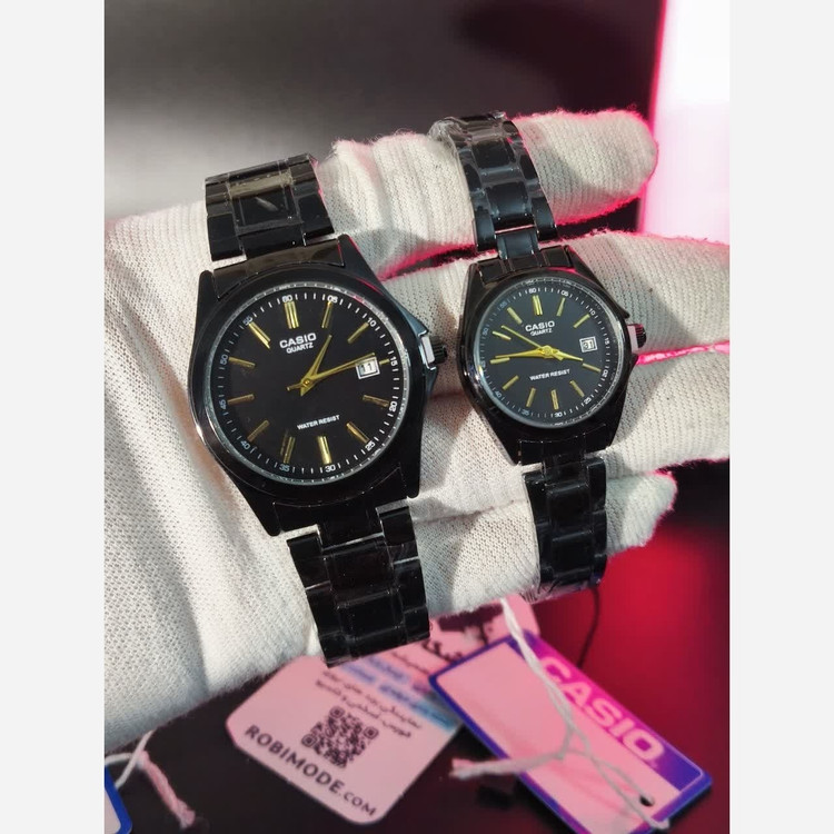 ست ساعت مچی زنانه و مردانه کاسیو CASIO موتور ژاپنی فول بلاک