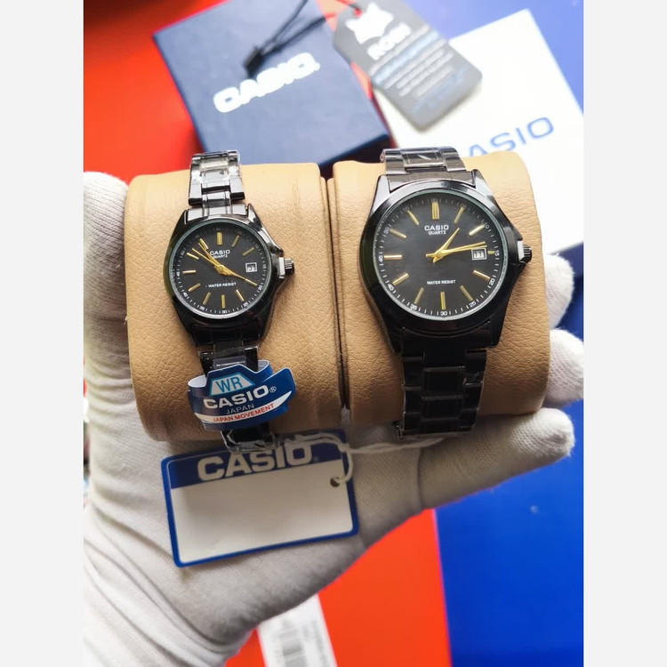 ست ساعت مچی زنانه و مردانه کاسیو CASIO موتور ژاپنی فول بلاک