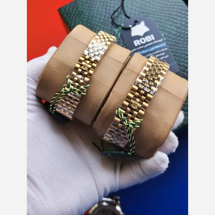 ست ساعت مچی زنانه و مردانه رولکس ROLEX موتور ژاپن بالاترین کیفیت طلایی