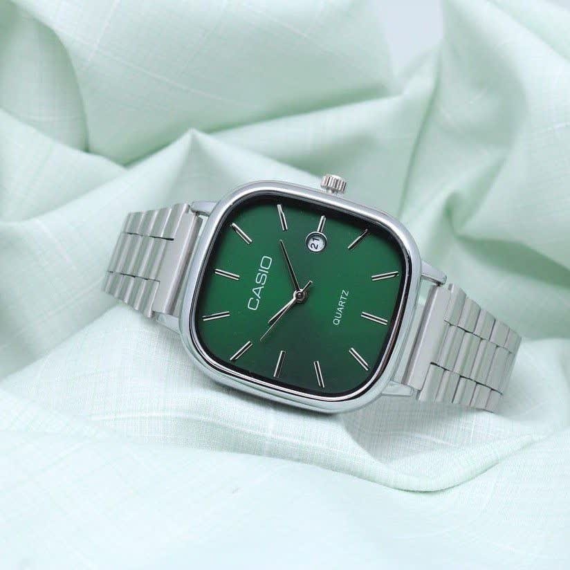 ست ساعت مچی زنانه و مردانه کاسیو اولدمانی CASIO صفحه سبز ژاپنی