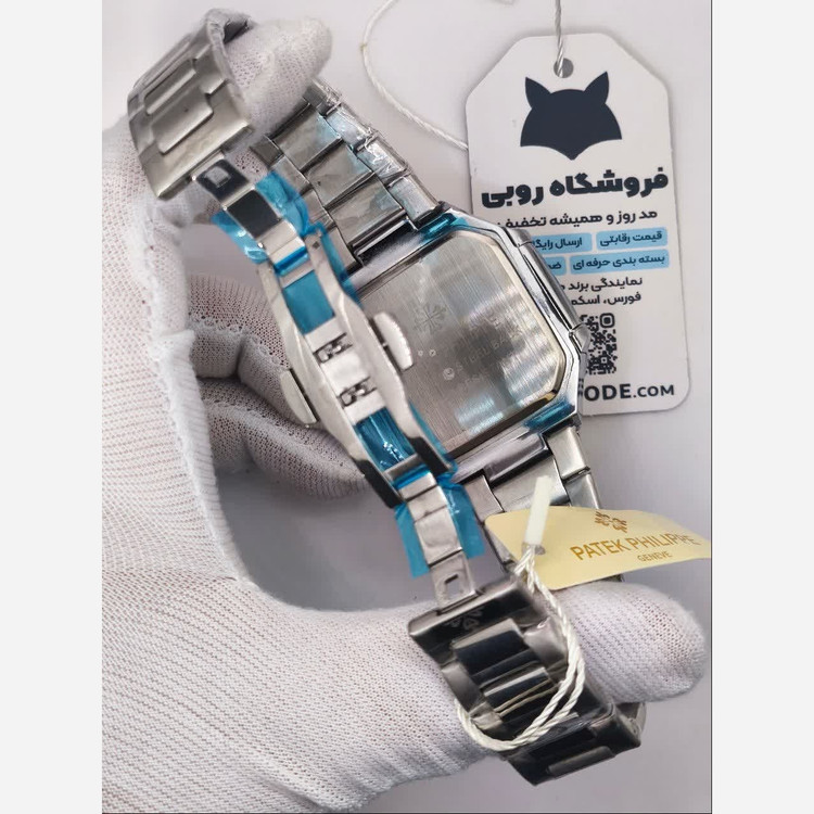 ساعت مچی مردانه پتک فیلیپ Patek Philippe ارجینال قفل مخفی نقره ای