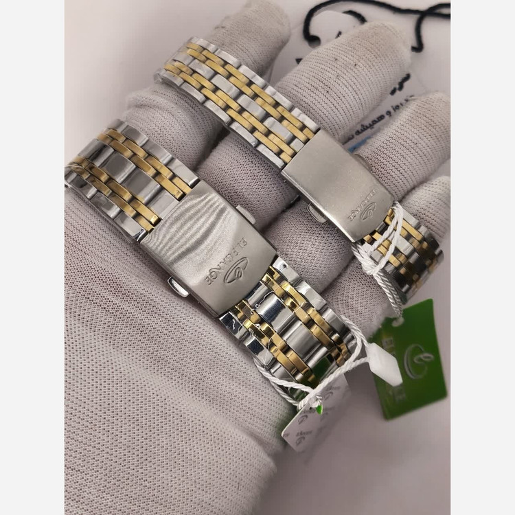 ست ساعت مچی زنانه و مردانه الگانس ELEGANCE طرح کرنو صفحه مشکی،سورمه ای