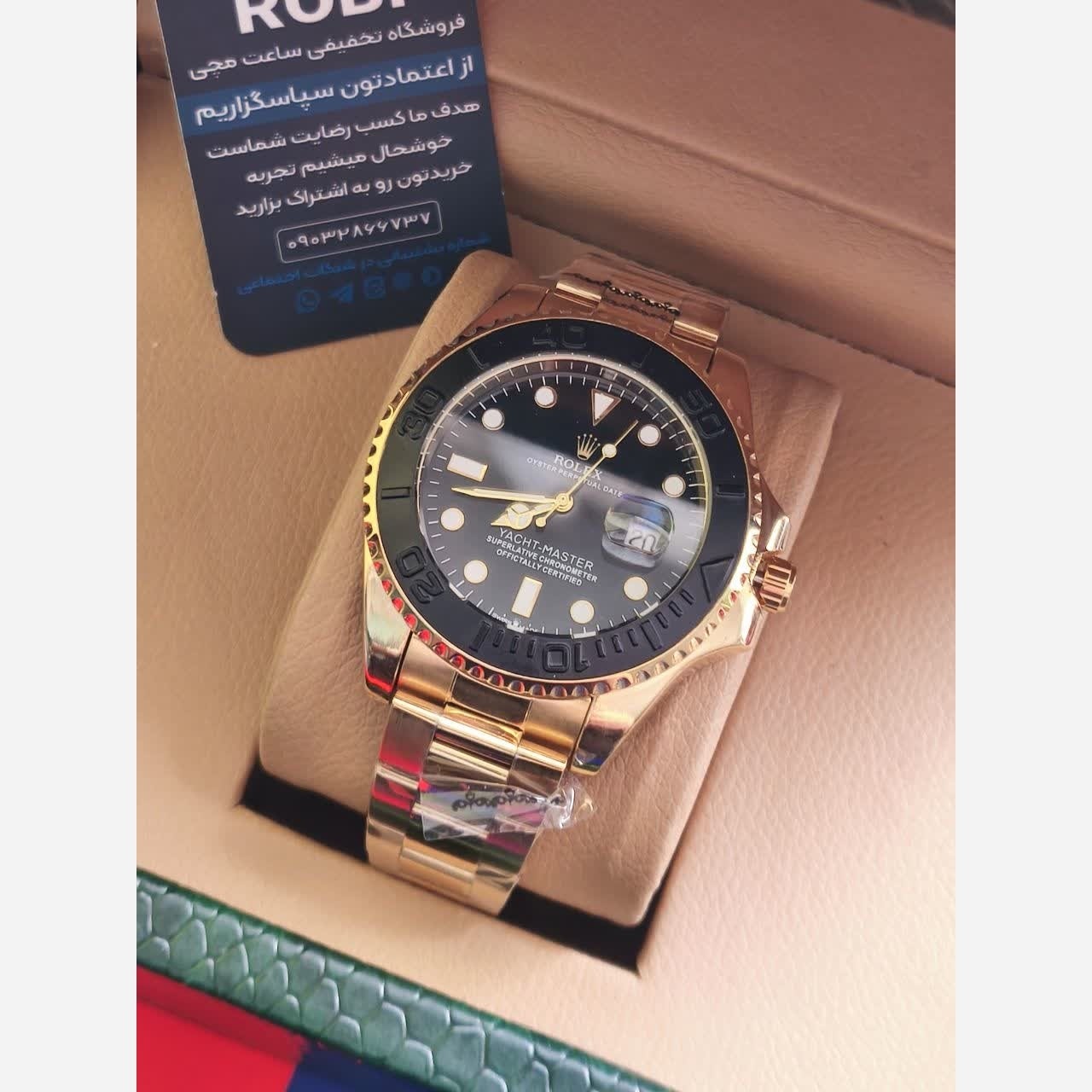 ساعت مچی مردانه رولکس یاخ مستر میوتا ROLEX تاچمتردار طلایی