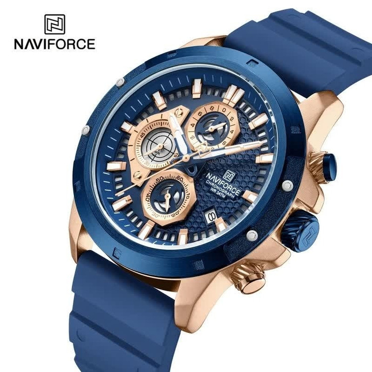 ساعت مچی کرنوگراف مردانه نیوی فورس NAVIFORCE مدل Nf8036 آبی