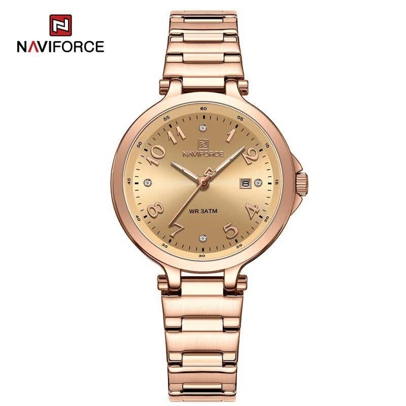ساعت مچی عقربه ای زنانه نیوی فورس NAVIFORCE مدل Nf5033 رُزگُلد