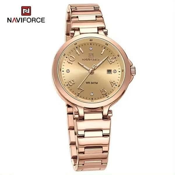 ساعت مچی عقربه ای زنانه نیوی فورس NAVIFORCE مدل Nf5033 رُزگُلد