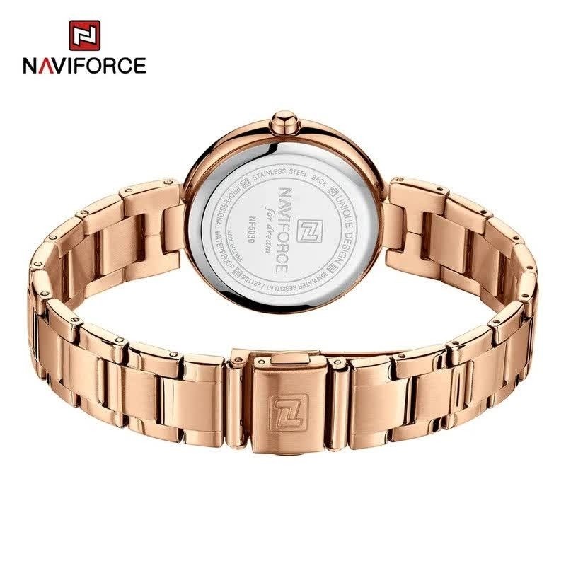 ساعت مچی عقربه ای زنانه نیوی فورس NAVIFORCE مدل Nf5033 رُزگُلد