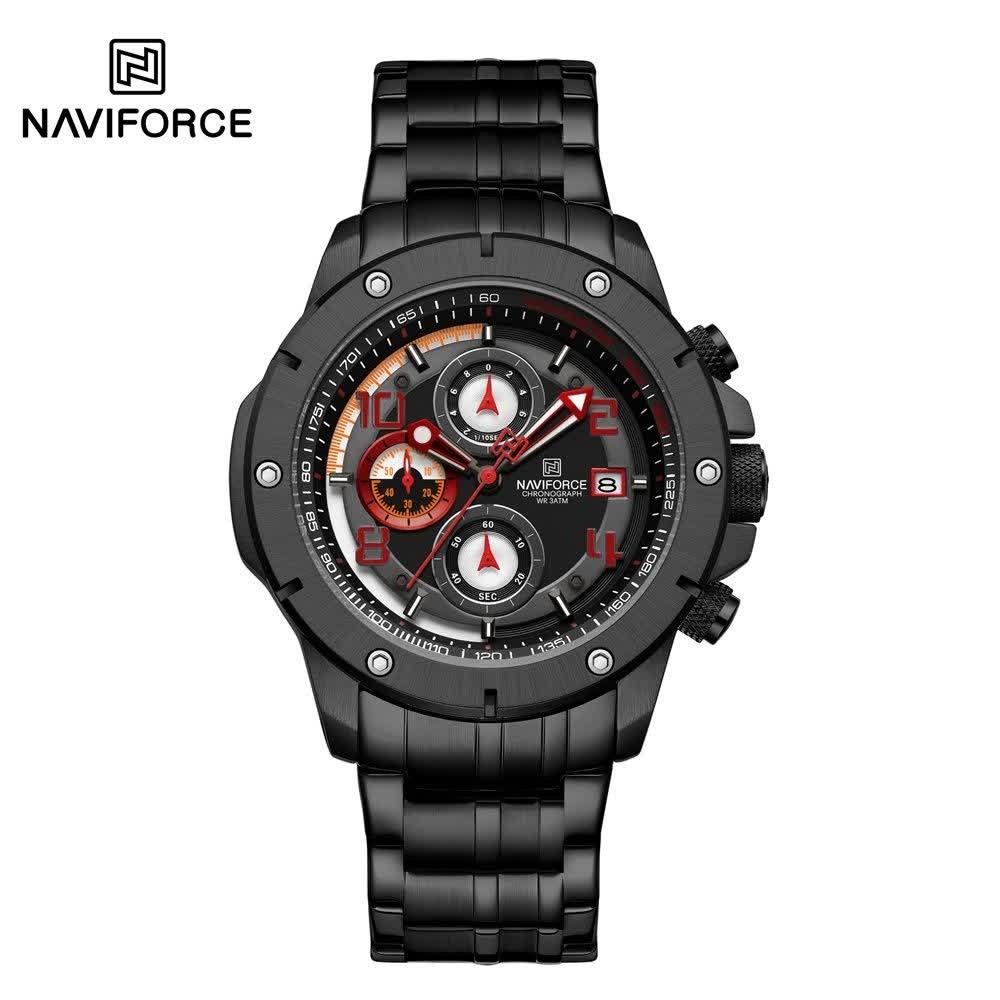 ساعت مچی کرنوگراف مردانه نیوی فورس NAVIFORCE مدل Nf8056 موتور ژاپنی مشکی