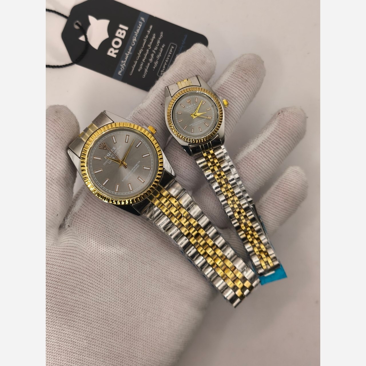 ست ساعت رولکس دیت جاست زنانه و مردانه ROLEX Date just کیفیت عالی صفحه طوسی