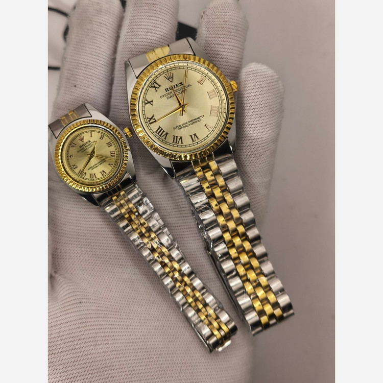 ست ساعت رولکس دیت جاست زنانه و مردانه ROLEX Date just کیفیت عالی صفحه طلایی