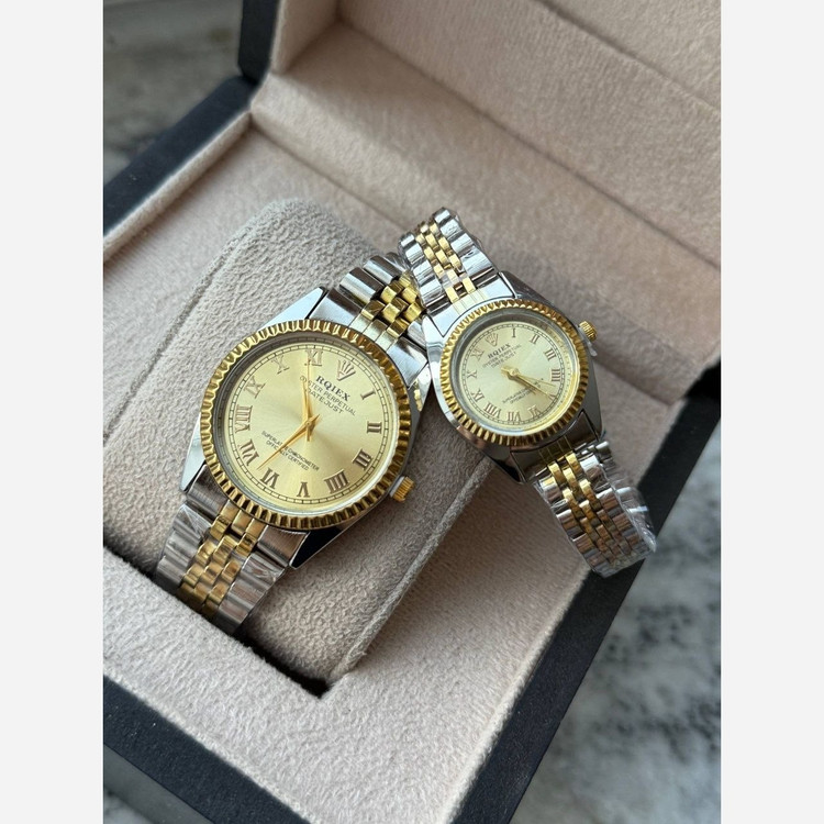 ست ساعت رولکس دیت جاست زنانه و مردانه ROLEX Date just کیفیت عالی صفحه طلایی