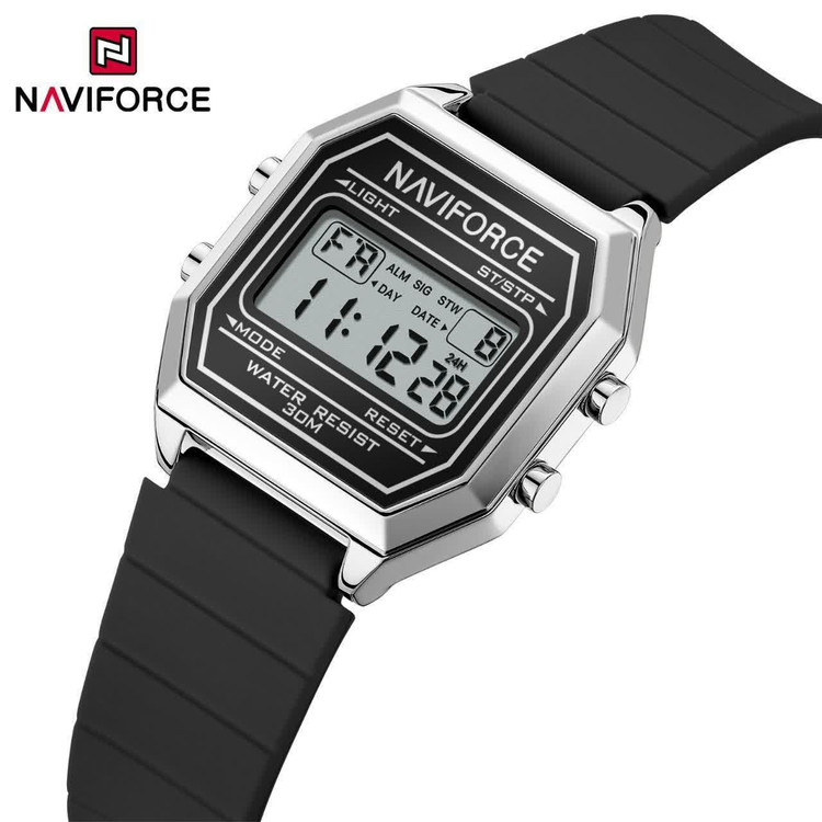 ساعت مچی دیجیتال مردانه نیوی فورس NAVIFORCE مدل NF5063 بند سیلیکونی + فول