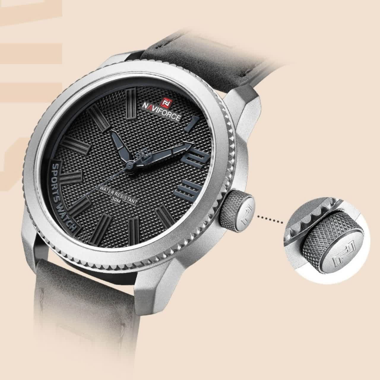 ساعت مچی نیوی فورس مردانه NAVIFORCE مدل NF9221 طوسی