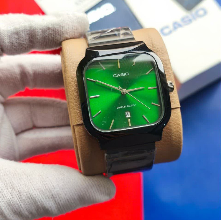 ساعت مچی مردانه کاسیو اولدمانی تری AAA CASIO موتور ژاپنی بلک + فول پک