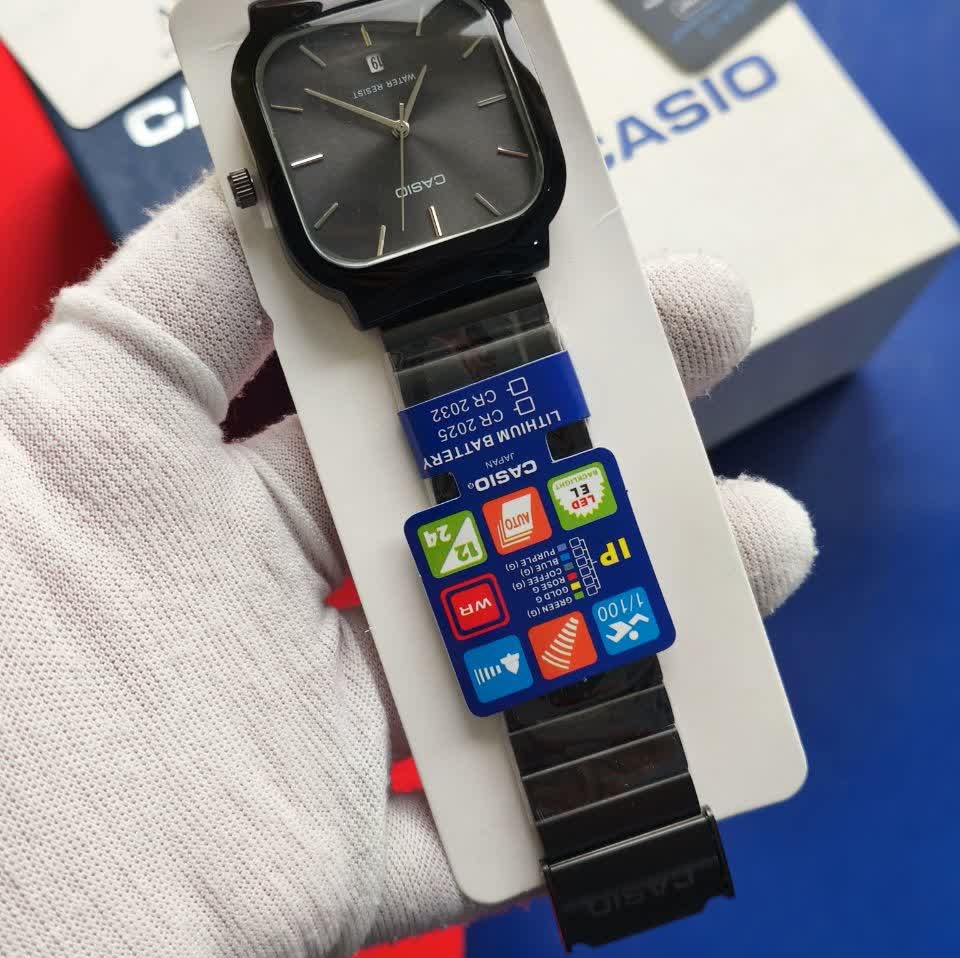 ساعت مچی مردانه کاسیو اولدمانی تری AAA CASIO موتور ژاپنی فول بلک + فول پک