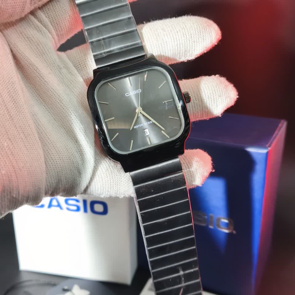 ساعت مچی مردانه کاسیو اولدمانی تری AAA CASIO موتور ژاپنی فول بلک + فول پک