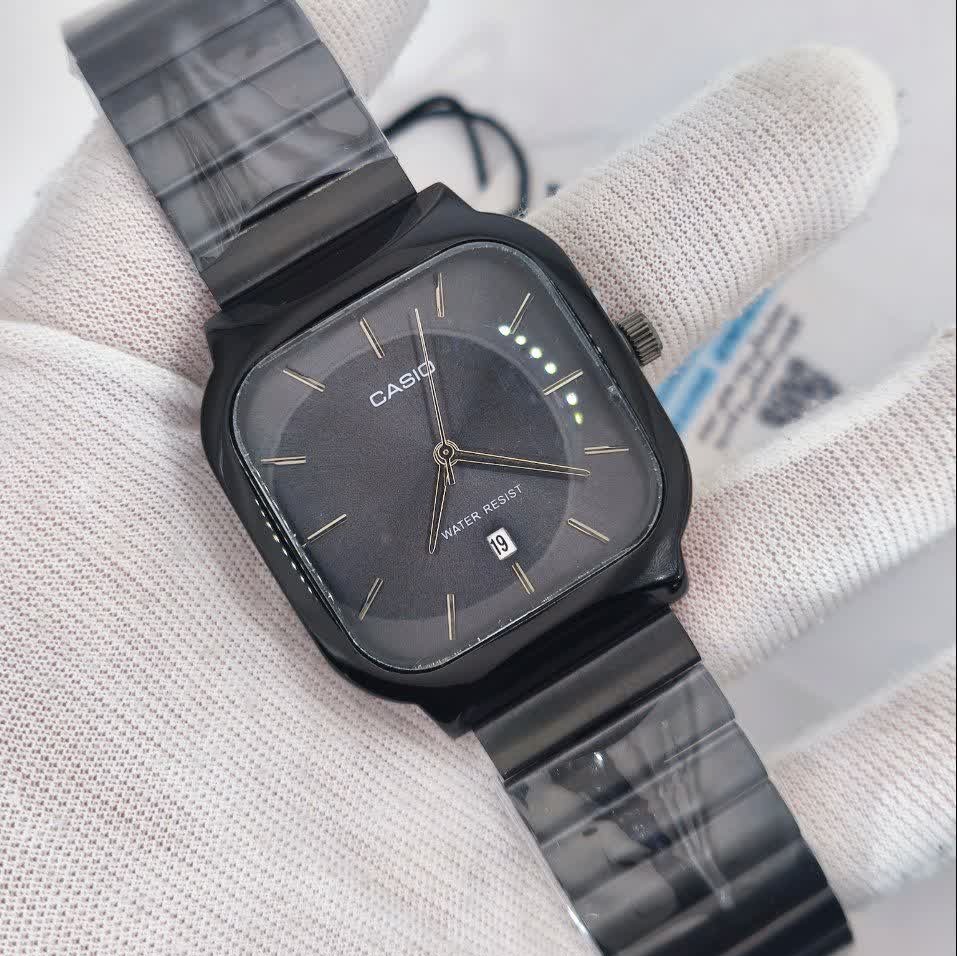 ساعت مچی مردانه کاسیو اولدمانی تری AAA CASIO موتور ژاپنی فول بلک + فول پک