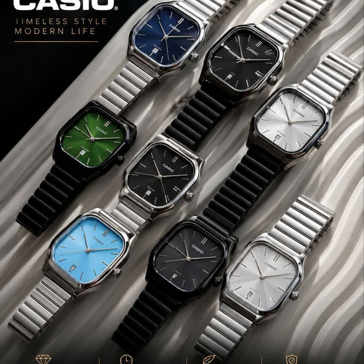 ساعت مچی مردانه کاسیو اولدمانی تری AAA CASIO موتور ژاپنی فول بلک + فول پک