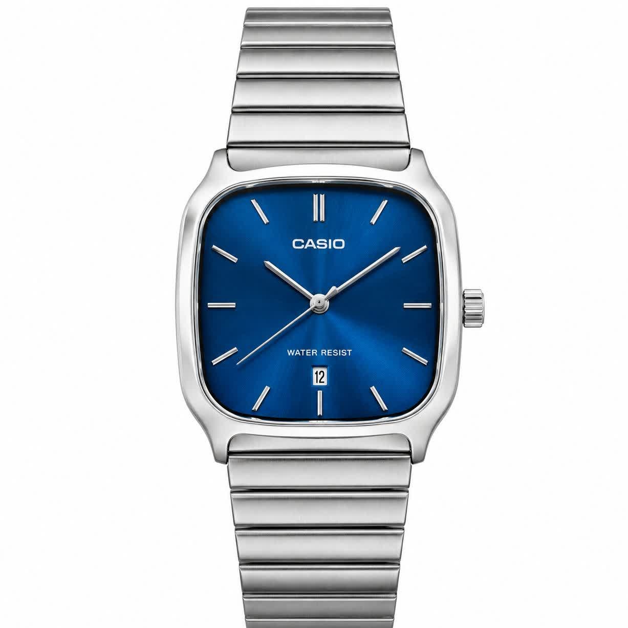 ساعت مچی مردانه کاسیو اولدمانی تری AAA CASIO موتور ژاپنی صفحه آبی + فول پک