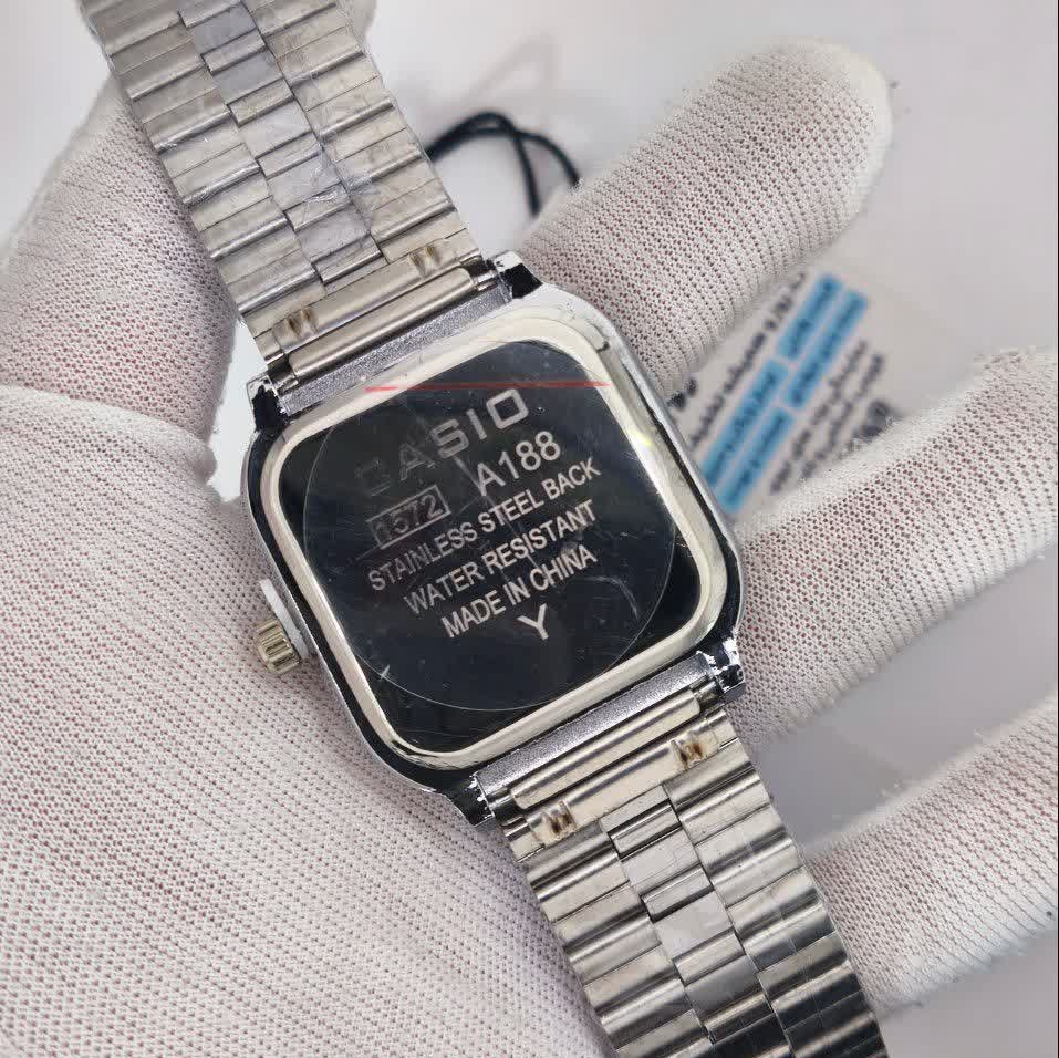 ساعت مچی مردانه کاسیو اولدمانی تری AAA CASIO موتور ژاپنی صفحه فیروزه ای + فول پک