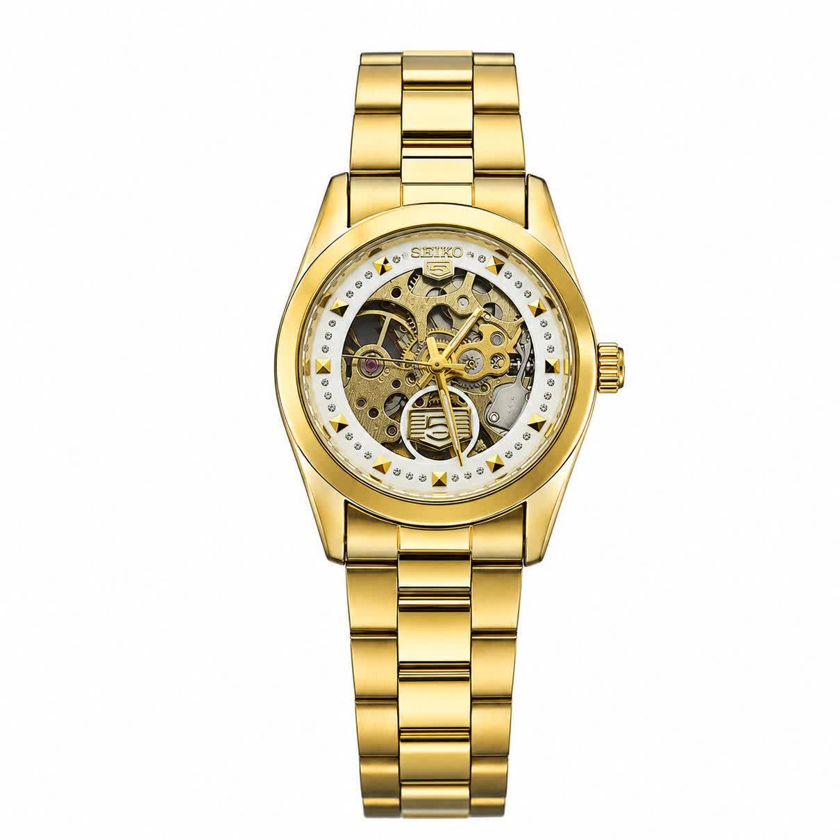 ساعت مچی اتوماتیک زنانه سیکو پنج SEIKO 5 صفحه سفید