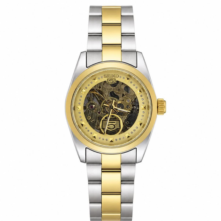 ساعت مچی اتوماتیک زنانه سیکو پنج SEIKO 5 نقره ای طلایی