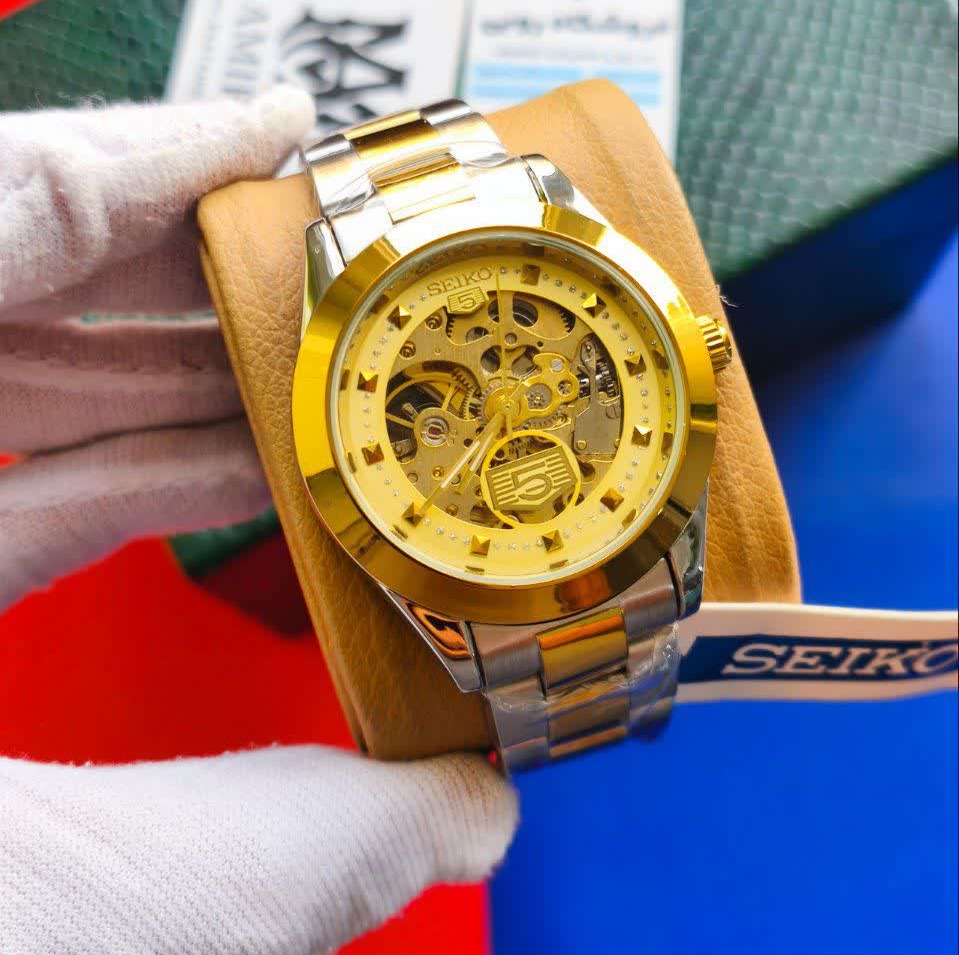 ساعت مچی اتوماتیک مردانه سیکو پنج SEIKO 5 نقره ای طلایی