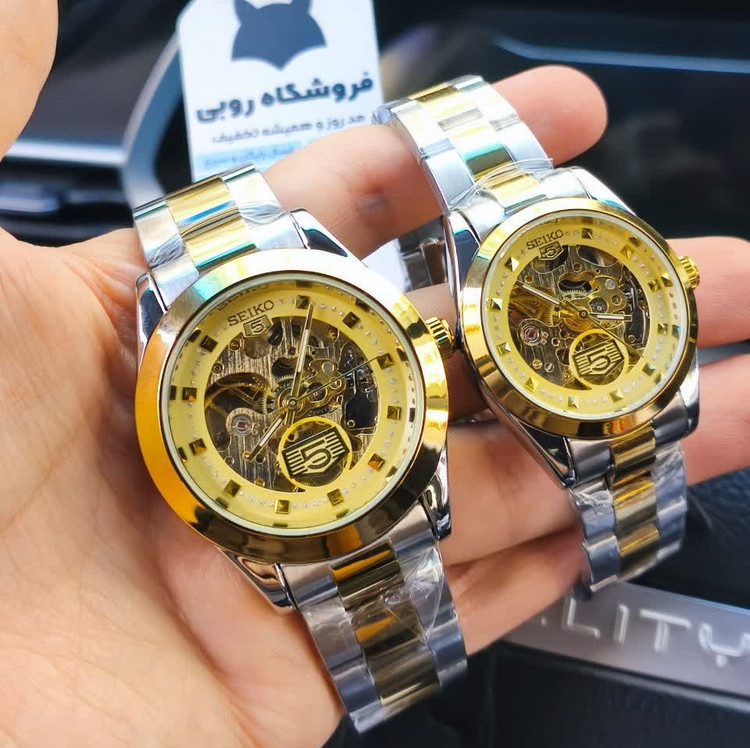 ساعت مچی اتوماتیک مردانه سیکو پنج SEIKO 5 نقره ای طلایی