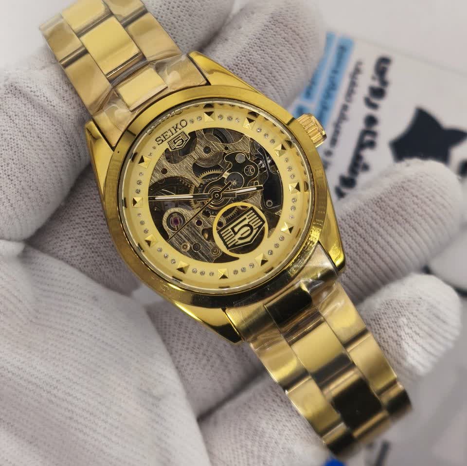 ساعت مچی اتوماتیک زنانه سیکو پنج SEIKO 5 تمام طلایی