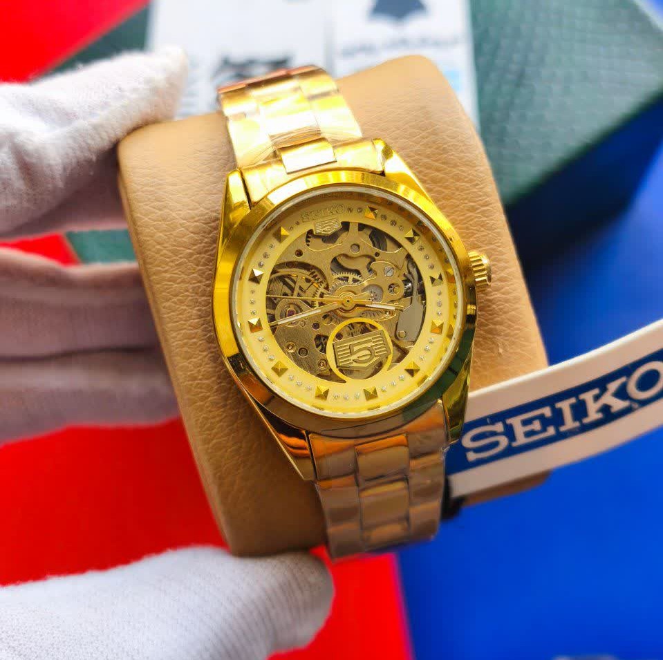 ساعت مچی اتوماتیک زنانه سیکو پنج SEIKO 5 تمام طلایی
