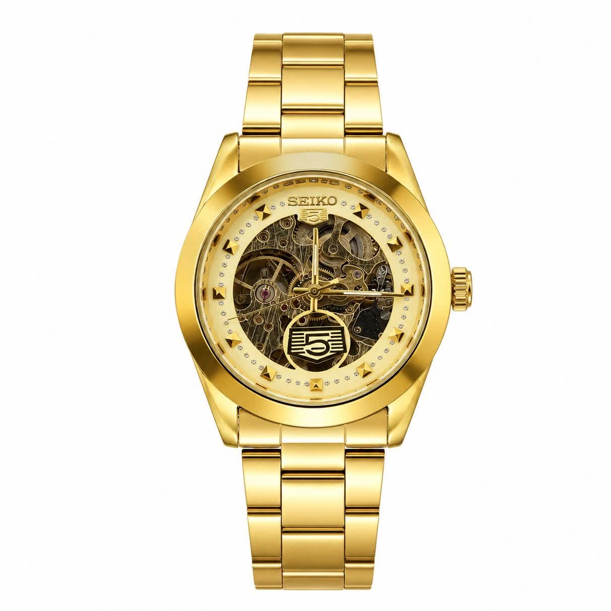 ساعت مچی اتوماتیک مردانه سیکو پنج SEIKO 5 تمام طلایی